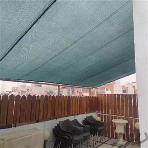 سایبان توری شید 80درصد 10 در 5 متر دور دوزی شده همراه با حلقه نصب