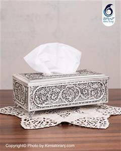 جادستمال  شبه نقره قلم گل و مرغ  آب نقره پتینه با روکش و ضمانت 36 ماهه صنایع دستی کیمیاترنج