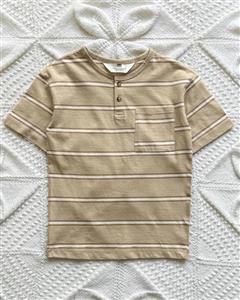 تیشرت نخی نسکافه ای راه راه h&m