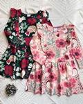 پیراهن نخی صورتی / مشکی طرح کبوتر و گل lindex