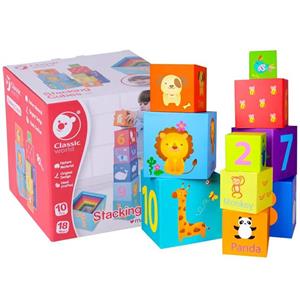 مکعب چیدنی 10 عددی اعداد و اشکال Classic World stacking cubes کد 3567