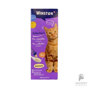 بستنی گربه وینستون با طعم مرغ بیوتین و ماهی اینولین 8 عددی