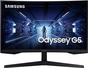 مانیتور گیمینگ خمیده 27 اینچی سامسونگ Odyssey G5 LC27G55TQWRXXU - 144 هرتز، 1 میلی‌ثانیه، 1440p QHD، Freesync Premium، HDR10، HDMI، Displayport (بازسازی شده)
