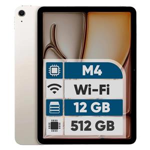 تبلت 13 اینچ اپل مدل iPad Air 2026 M4 Wi-Fi ظرفیت 512 گیگابایت و رم 12 گیگابایت، رزولوشن دوربین اصلی 12 مگاپیکسل، پشتیبانی از قلم و کیبورد