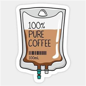 استیکر قهوه طرح 100 درصد قهوه خالص 