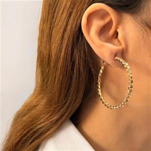 گوشواره طلایی حلقه ای بزرگ ژوپینگ کد GO00141