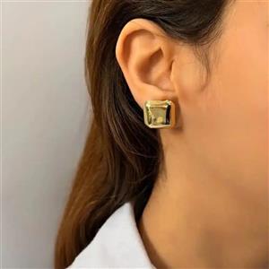 گوشواره طلایی مربعی میخ نقره فشن کد GO00245