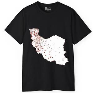 تی شرت آستین کوتاه مردانه پاد آفرین مدل نقشه ایران گربه کد109 سایز M L XL XXL