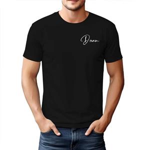 تیشرت آستین کوتاه مشکی مردانه طرح 8987dream جنس پنبه سوپر خنک چهار فصل بدون آبرفت و رنگ دهی