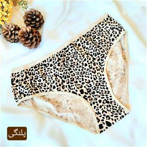 شورت زنانه نخی قواره دار برند ال کیم طرح دار رنگ کرم سایز XL تا 3XL