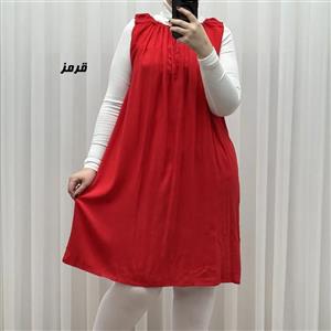 سارافون نخی زنانه کوتاه ساده فری سایز مناسب تا سایز 52
