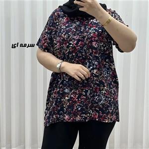 تیشرت نخی زنانه مدل پاپیا فری سایز مناسب تا سایز 50