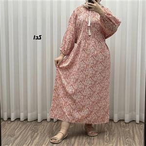 پیراهن نخی زنانه و دخترانه مدل بوگاتی منگولهدار فری سایز تا 52