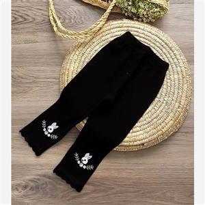 لگ دخترانه کبریتی پنبه ای طرح خرگوش گلدوزی شده در 4 رنگ سایز 45 تا 70