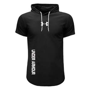 تیشرت کلاه دار مردانه طرح Under Armour مدل S5768 مشکی سایز بندی مناسب چهار فصل