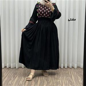 پیراهن نخی گلدوزی زنانه و دخترانه مدل جانان فری سایز مناسب تا 48
