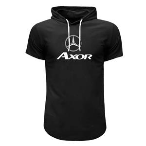 تیشرت کلاه دار مردانه طرح akor مدل b6000 سفید و قرمز