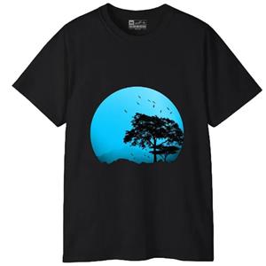 تی شرت آستین کوتاه مردانه پاد آفرین مدل ماه سیاره درخت کد 213