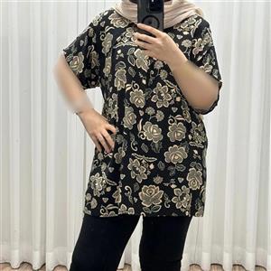 تیشرت نخی سایزبزرگ فری سایز تا 52 قد 90 دور سینه 140 زنانه چهارفصل شیک راحت