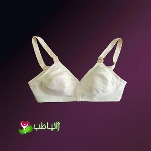 سوتین زنانه ژانیاطب صدرصد نخی ضد حساسیت و ضد قارچ رنگ طبیعی پنبه