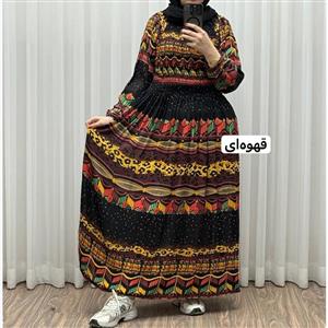 پیراهن زنانه کریشه هندی سرخپوستی وارداتی فری سایز تا 56 قد 140 سانتیمتر شیک و راحت چهارفصل بدون سایه اندازی