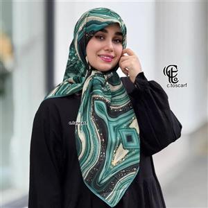 روسری نخی کاستوم طرح رزین قواره 110 و 115 سانتی متر