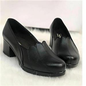 کفش زنانه طبی چرمی پاشنه دار طرح Zara مشکی سایز 37 تا 40