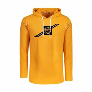تیشرت کلاه دار آستین بلند مردانه طرح ولوو مدل r4786 جنس نخی اعلا سایزبندی L XL 2XL سه رنگ سفید مشکی زرد