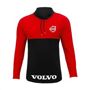 تیشرت آستین بلند مردانه یقه ایستاده طرح ولوو مدل S12313 رنگ قرمز مشکی سایز L XL XXL