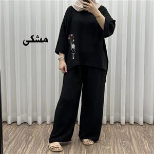 ست بلوز شلوار بادکنکی فری سایز تا 52 ابر و باد چهارفصل شیک و راحت بدون آبرفت و رنگ رفتگی