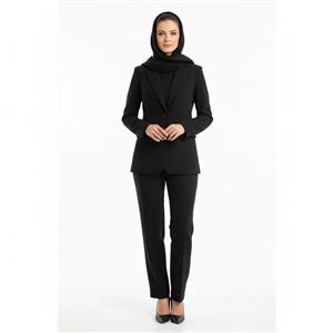 شلوار مجلسی زنانه راسته کلاسیک کرپ ژاپن اصل پوشینا فوق مشکی سایز 40 تا 52