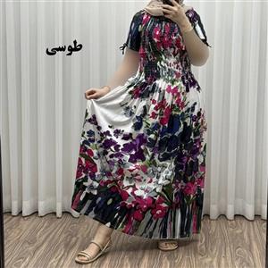 پیراهن ساحلی خارجی مدل آبرنگی فری سایز کریشه شیک و راحت مناسب تا سایز 54 چهارفصل