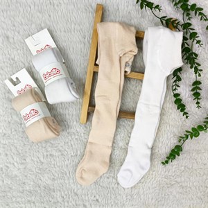 جوراب شلواری توکرکی حوله ای نوزادی دخترانه ترک ضخیم پاییزه نخی نرم لطیف سایز 6 تا 18 ماه