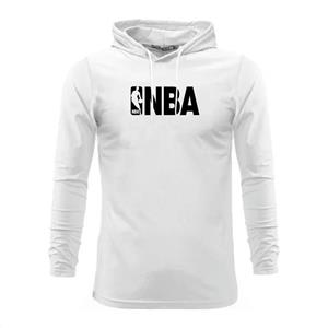 تیشرت آستین بلند کلاه دار طرح NBA مردانه جنس نخ اعلا سه رنگ