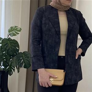 کت شانتون گازوییلی زنانه مشکی سایز 38 تا 42 آستردوزی شده شیک