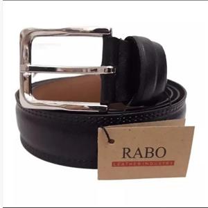 کمربند مردانه چرم طبیعی درجه یک سگک استیل رنگ ثابت Rabo