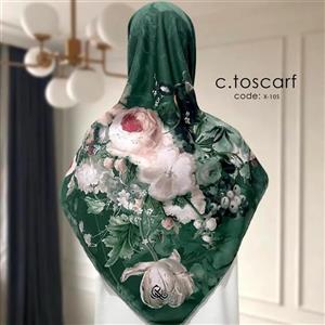 روسری نخ کاستوم طرح صبا قواره بزرگ 140x140 دور دوخت