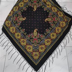 روسری ترکمن مدل ترمه ایرانی قواره 130x130 نخ پلی استر مناسب 4 فصل