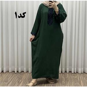 پیراهن کفتان کراش گلدوزی فری سایز زنانه تا سایز 52 شیک و راحت چهارفصل