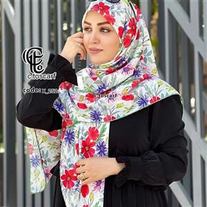 روسری مجلسی طرح گلناز قواره بزرگ 140 سانتیمتر نخ کاستوم سیتو