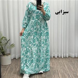 پیراهن نخی زنانه فری سایز تا 50 چهارفصل شیک و راحت بنددار سایه نمیندازد