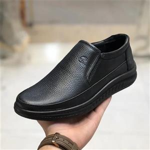 کفش چرم طبی مردانه مدل گالاس رنگ مشکی از چرم طبیعی گاوی