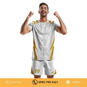 پیراهن شورت ورزشی طرح سفید طلایی/کد42کیس کیت