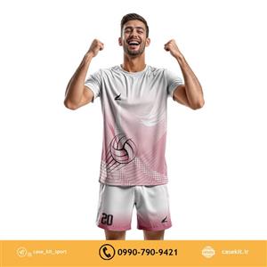 پیراهن شورت ورزشی طرح سفید صورتی/کد44کیس کیت