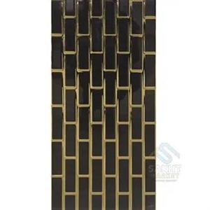 تک گل آجری مشکی طلایی 60×30