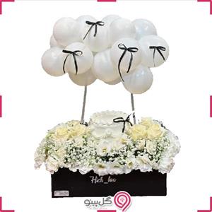 باکس گل و کیک پاپیون