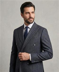کت تک مردانه دبل برست مدل Slim Fit پارچه دیپلمات ۶ دکمه