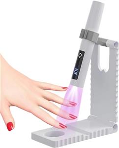 چراغ UV ناخن مینی - خشک کن لاک ژل شارژ USB، چراغ ناخن صفحه نمایش LCD با 2 حالت زمان بندی برای مانیکور پدیکور استودیو سالن مسافرت جاده ای کمپینگ هواپیما