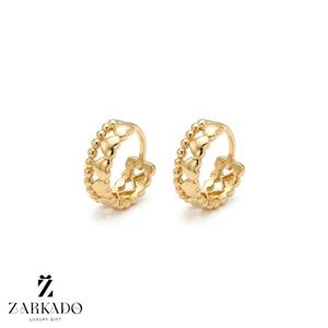 گوشواره حلقه ای طلا قلب و گوارسه