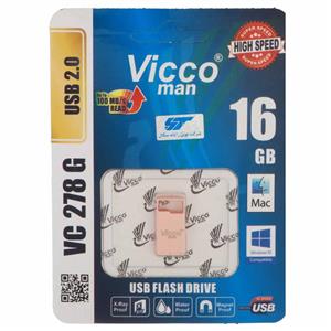 فلش (گارانتی مادام‌العمر رایانه نوین سگال) رزگلد Vicco man VC278 USB2.0 Flash Memory - 16GB